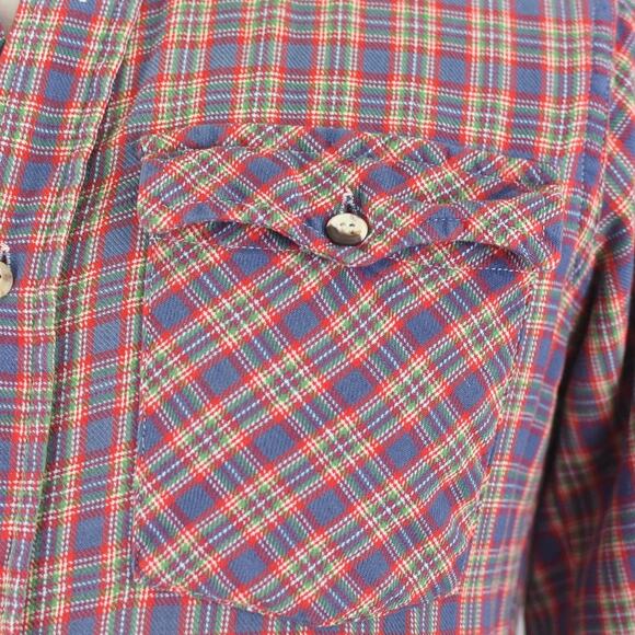 Vintage JCPenney Plaid Button Down Distressed Shirt Unisex Small - Medium - Picture 3 of 10